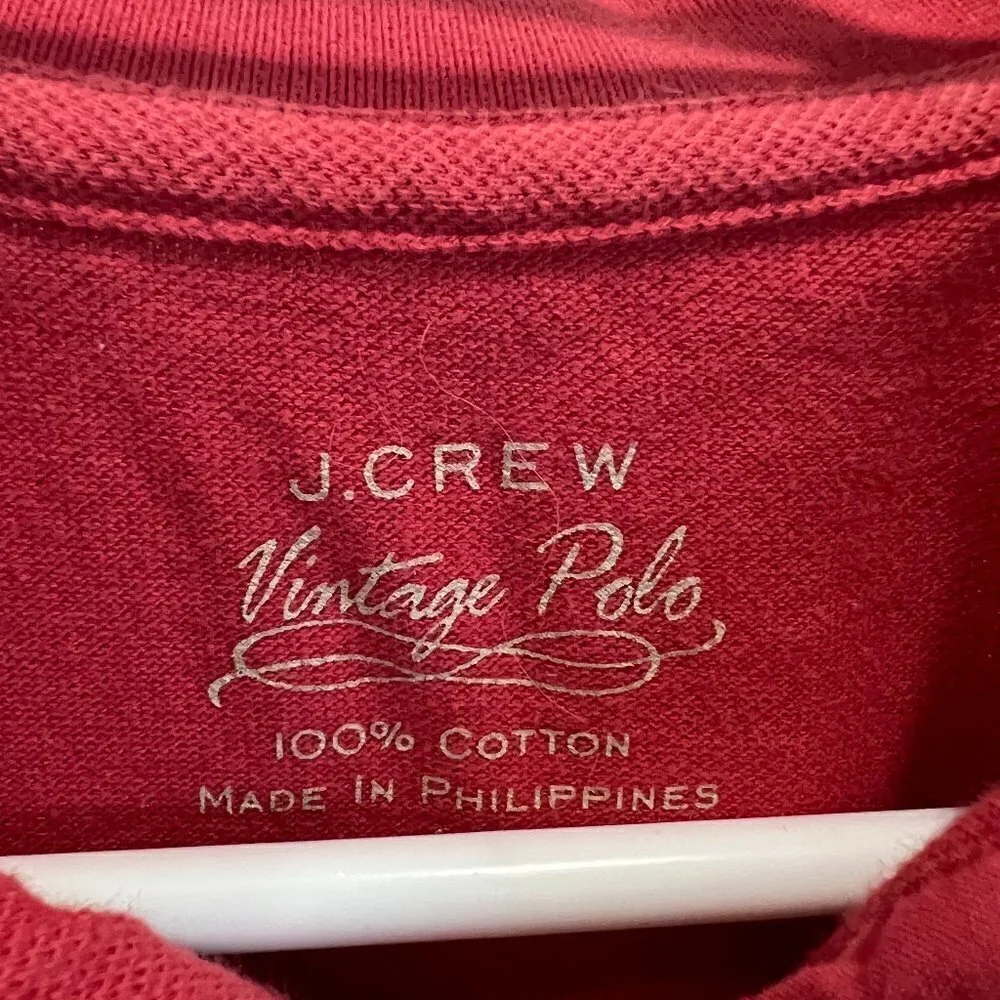 J.Crew Faded Red Vintage Polo 100% Cotton Short Sleeve Medium